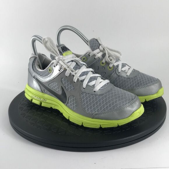 Nike Lunar Forever GS Silver/Green Running Shoes 488271-004 Women’s Size 5 - Picture 3 of 12